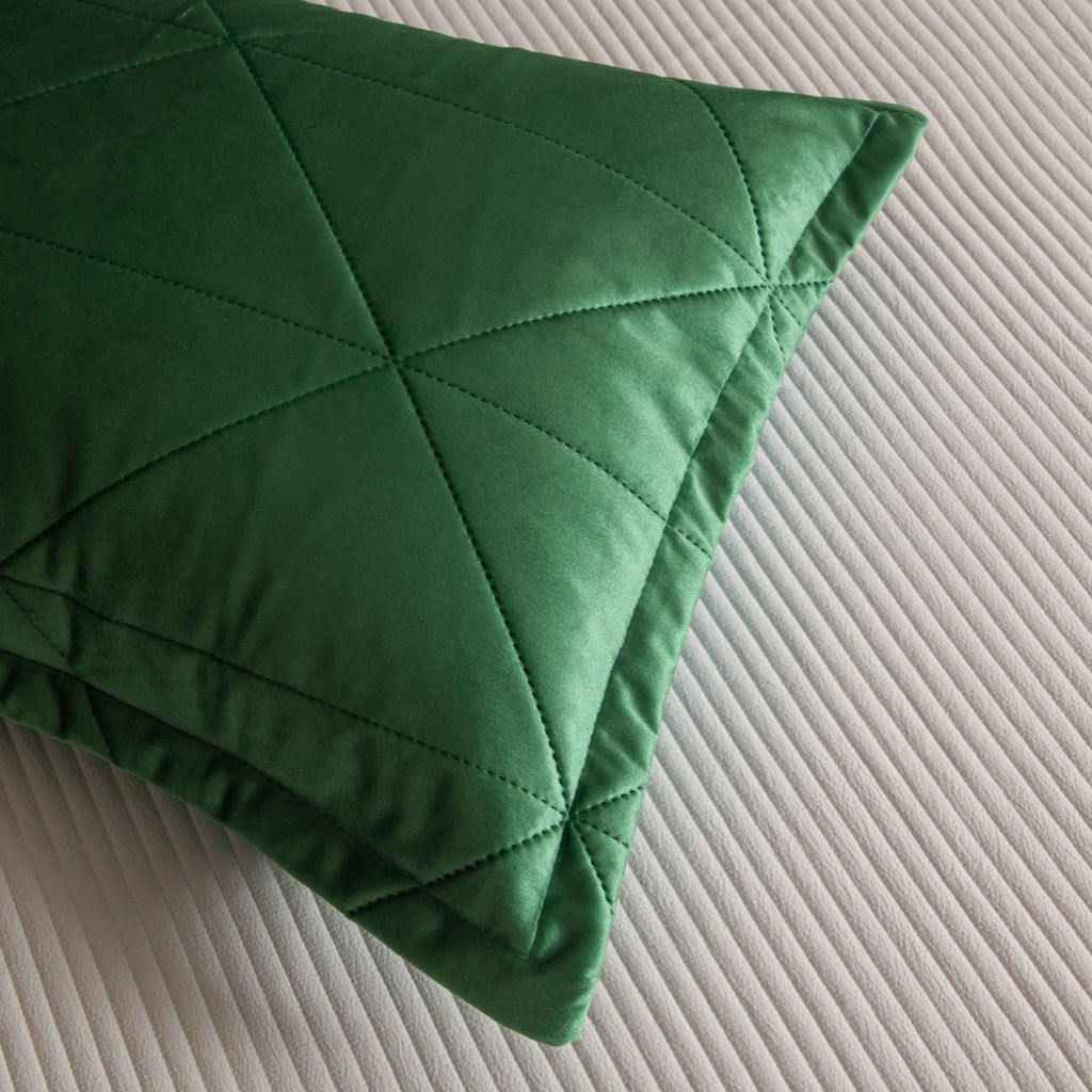 Велюровое покрывало в клетку и две наволочки OVL049 160*220/50-70 1 шт - Ситрейд фото 10