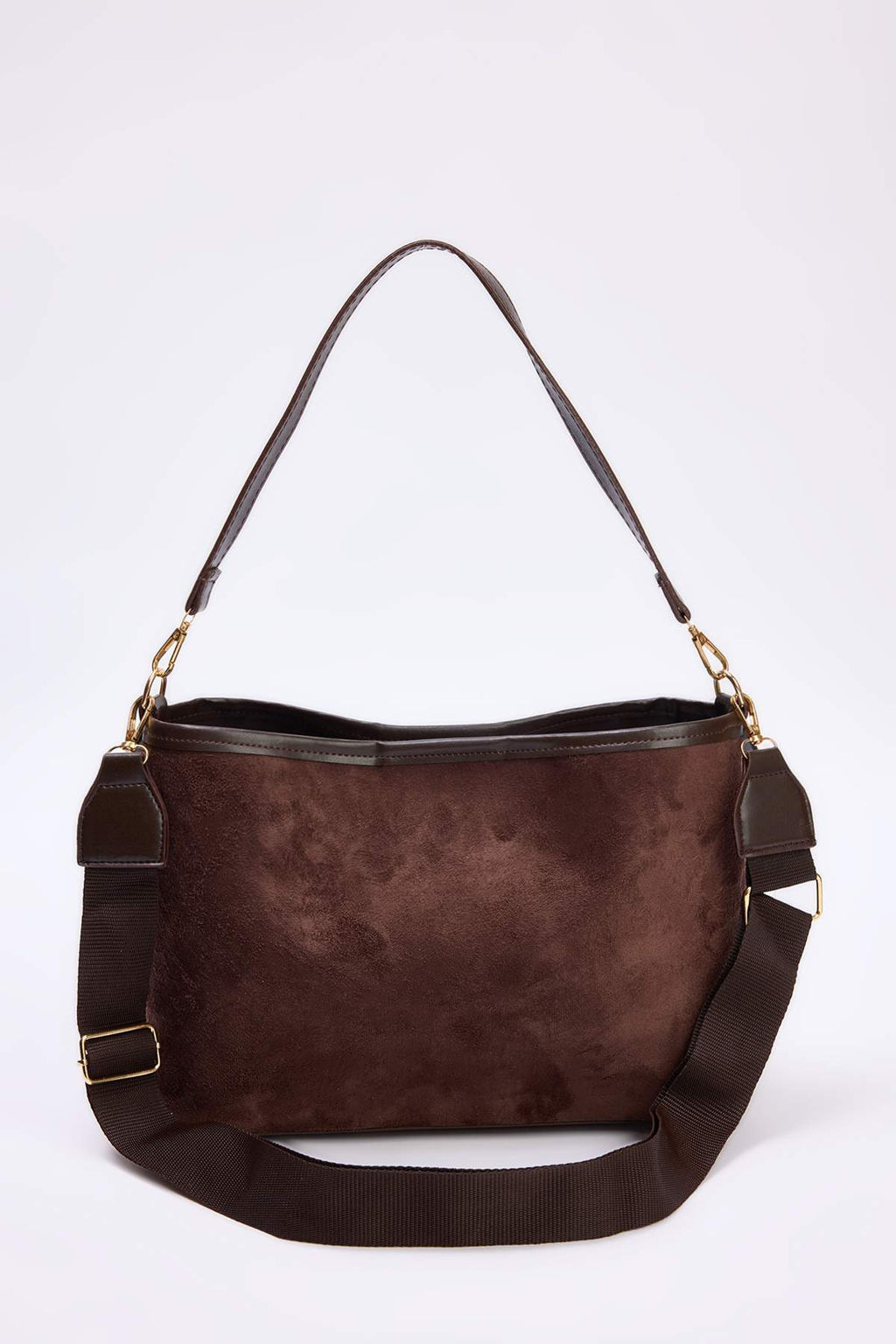 Kahverengi Suet Yavrulu Kad?n Midi Omuz Cantas? TAKAW26OC00076 - Trendyolmilla фото 6