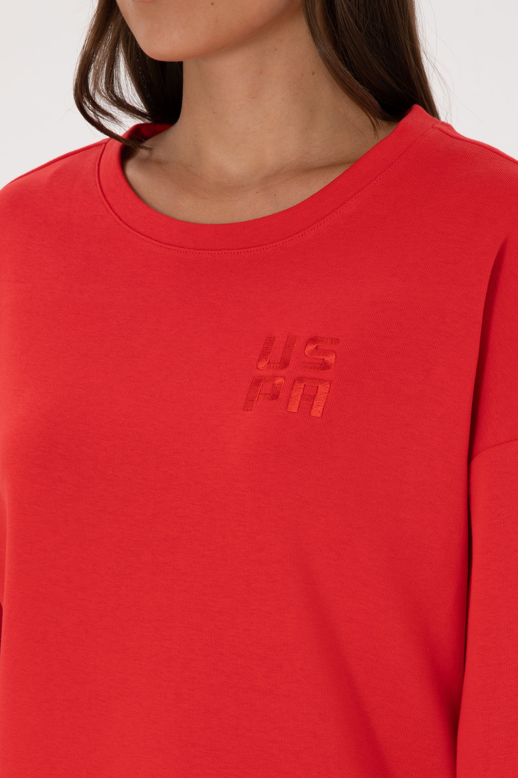 Kad_n K_rm_z_ Basic Sweatshirt Sepette S_rpriz _ndirim - U.s. polo assn фото 7