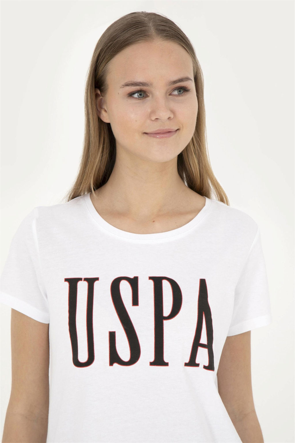 Женская белая футболка с круглым вырезом - U.s. polo assn фото 3