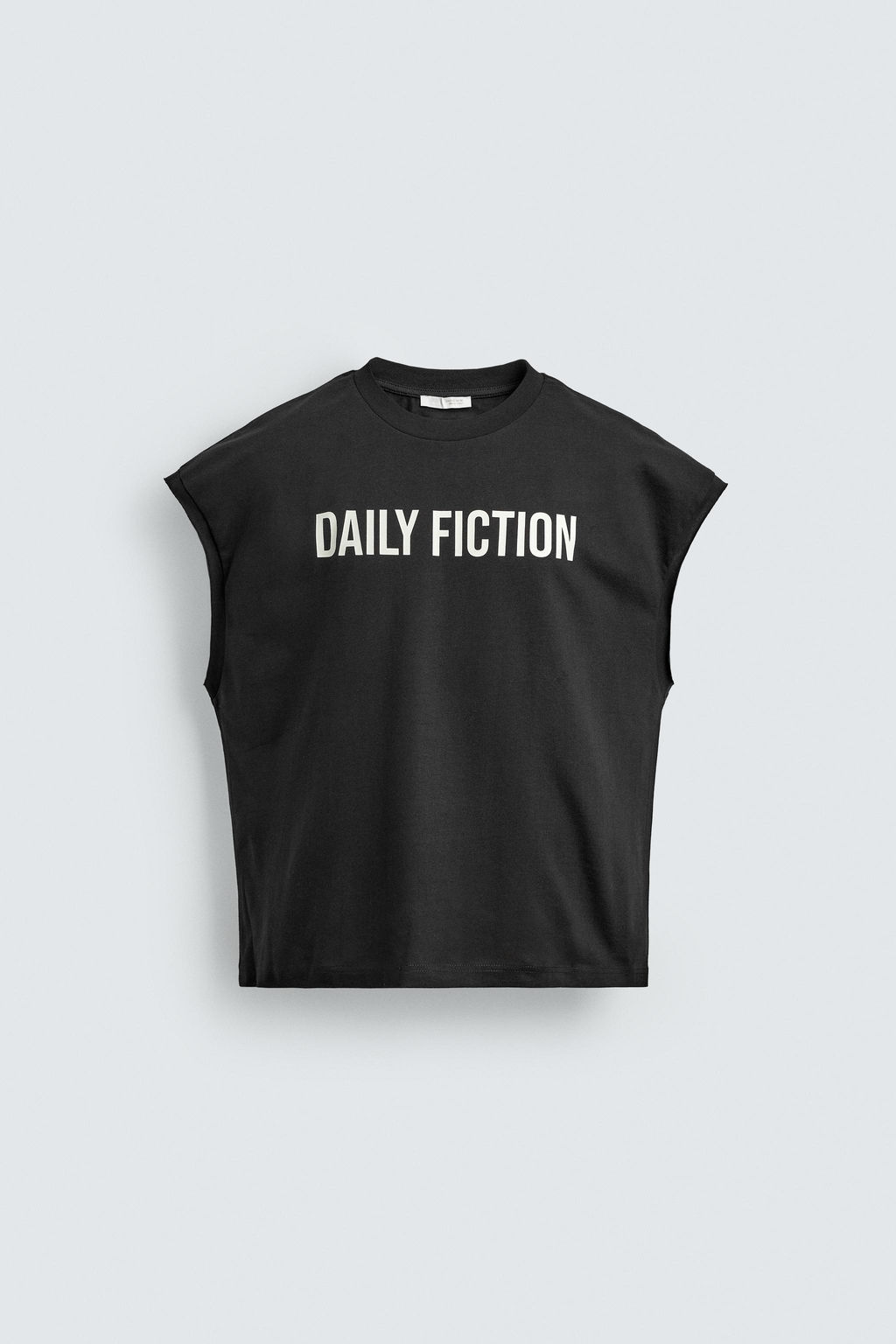 CAMISETA TANK RELAXED FIT TEXTO / Negro