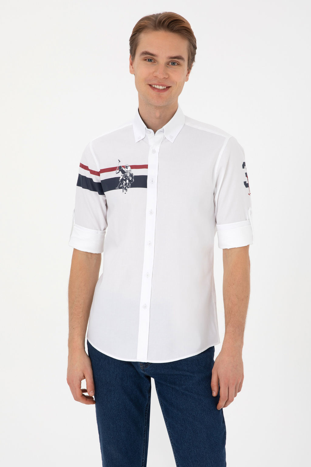 Erkek Beyaz Uzun Kollu G_mlek - U.s. polo assn фото 8