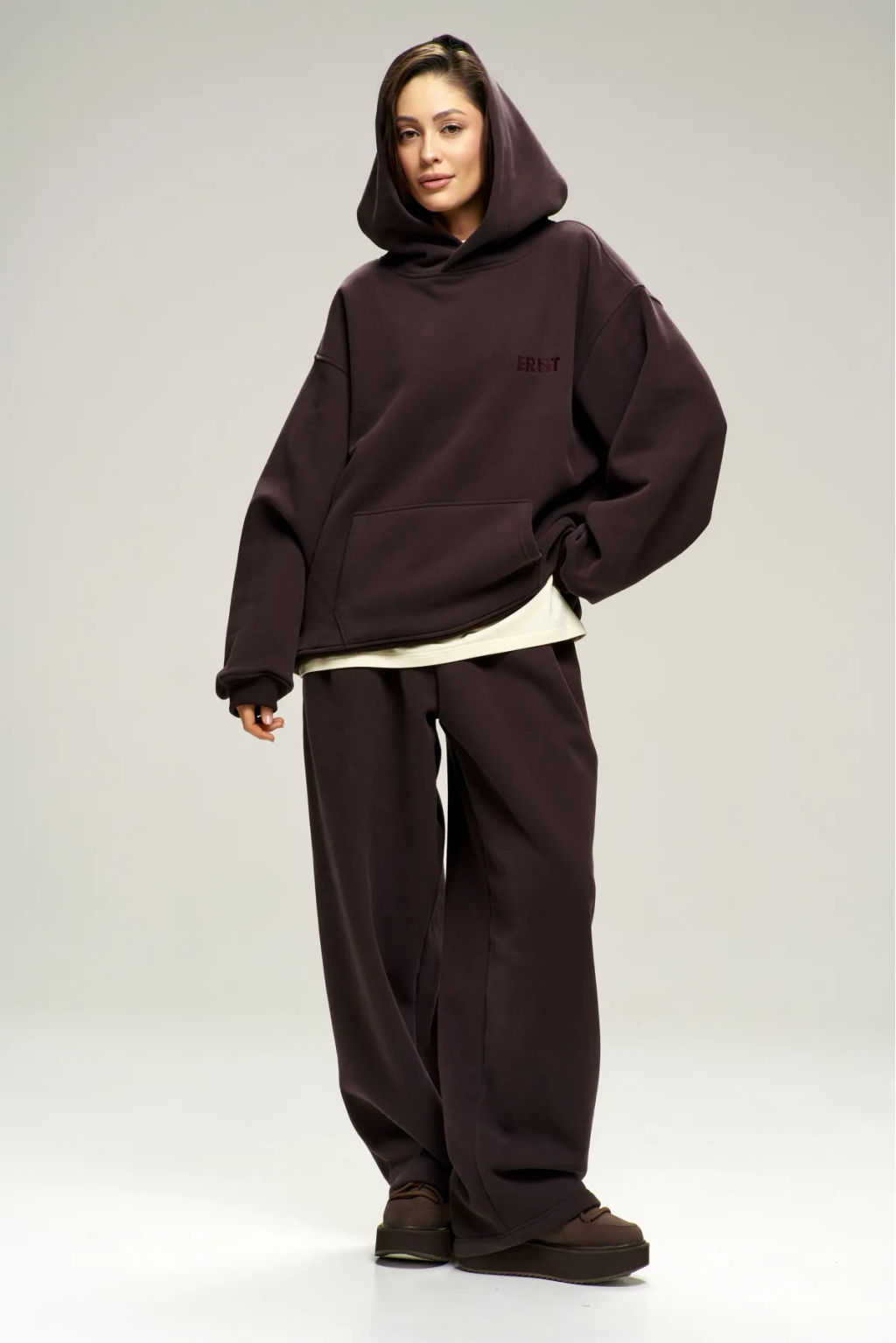 Худи с начесом Brown - Erist store фото 7