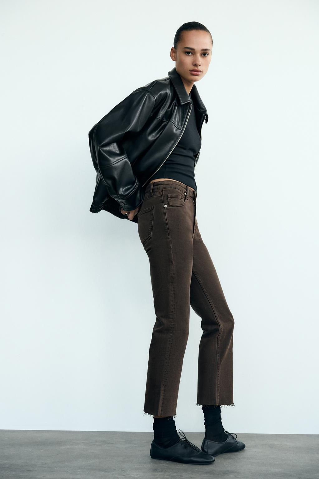 TRF CROPPED FLARE HIGH-WAIST JEANS - Zara фото 16