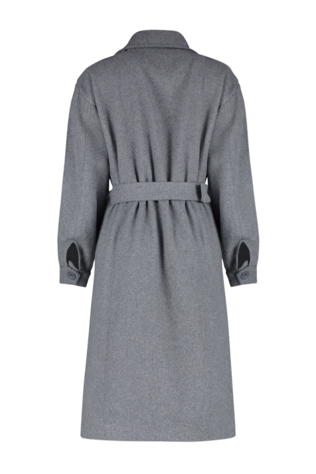 Trendyolmilla Ac?k Gri Regular Kemerli Kaban TWOAW20KB0029 фото 11