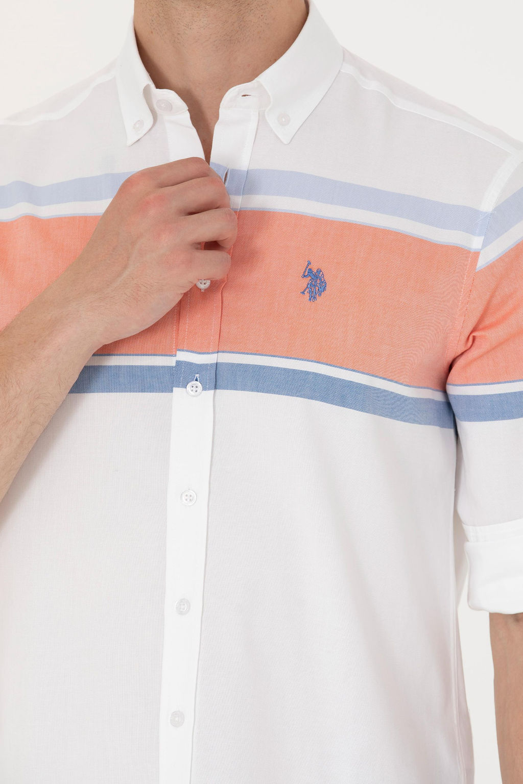 U. S. Polo Assn / Мужская белая рубашка с длинным рукавом - U.s. polo assn фото 14