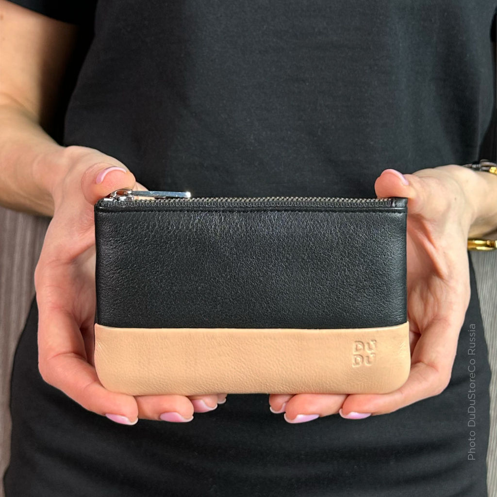 Итальянская кожаная ключница DuDu серии Kimolos | черно-розовый - Dudubags фото 2