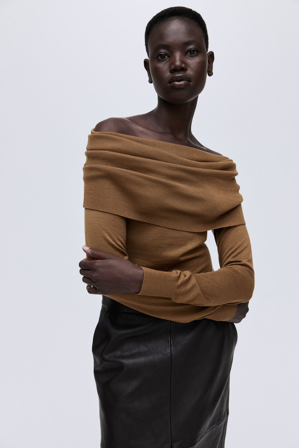 Top off-the-shoulder de lana - H&m фото 7