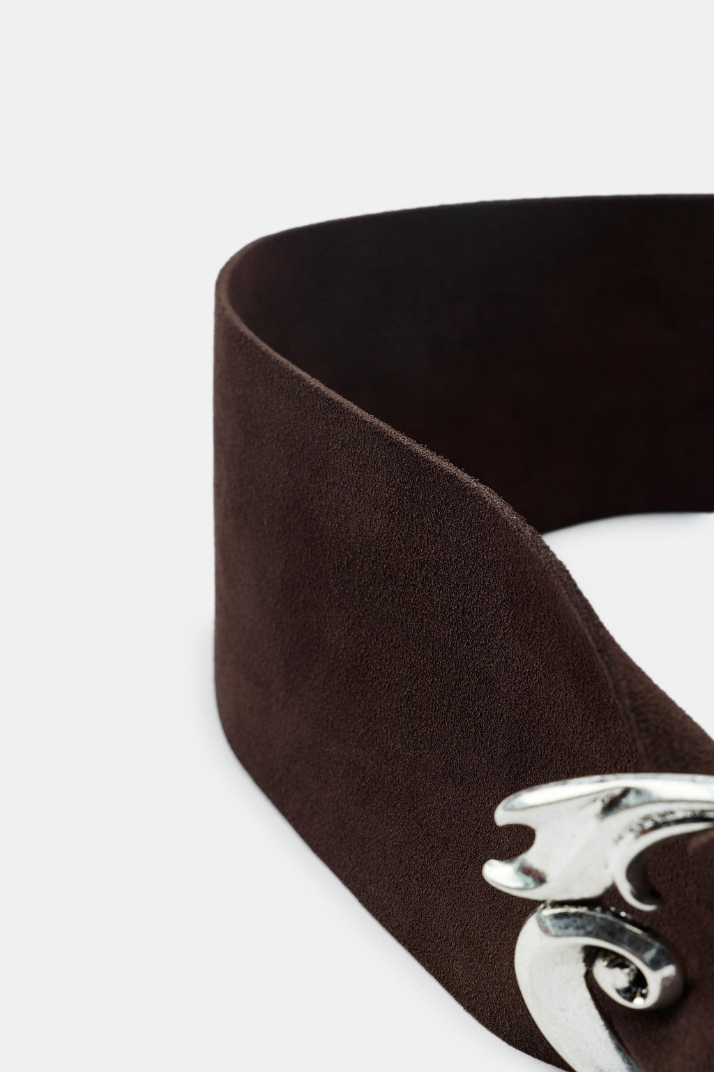 100% SUEDE LEATHER BELT WITH ORGANIC BUCKLE - Zara фото 8