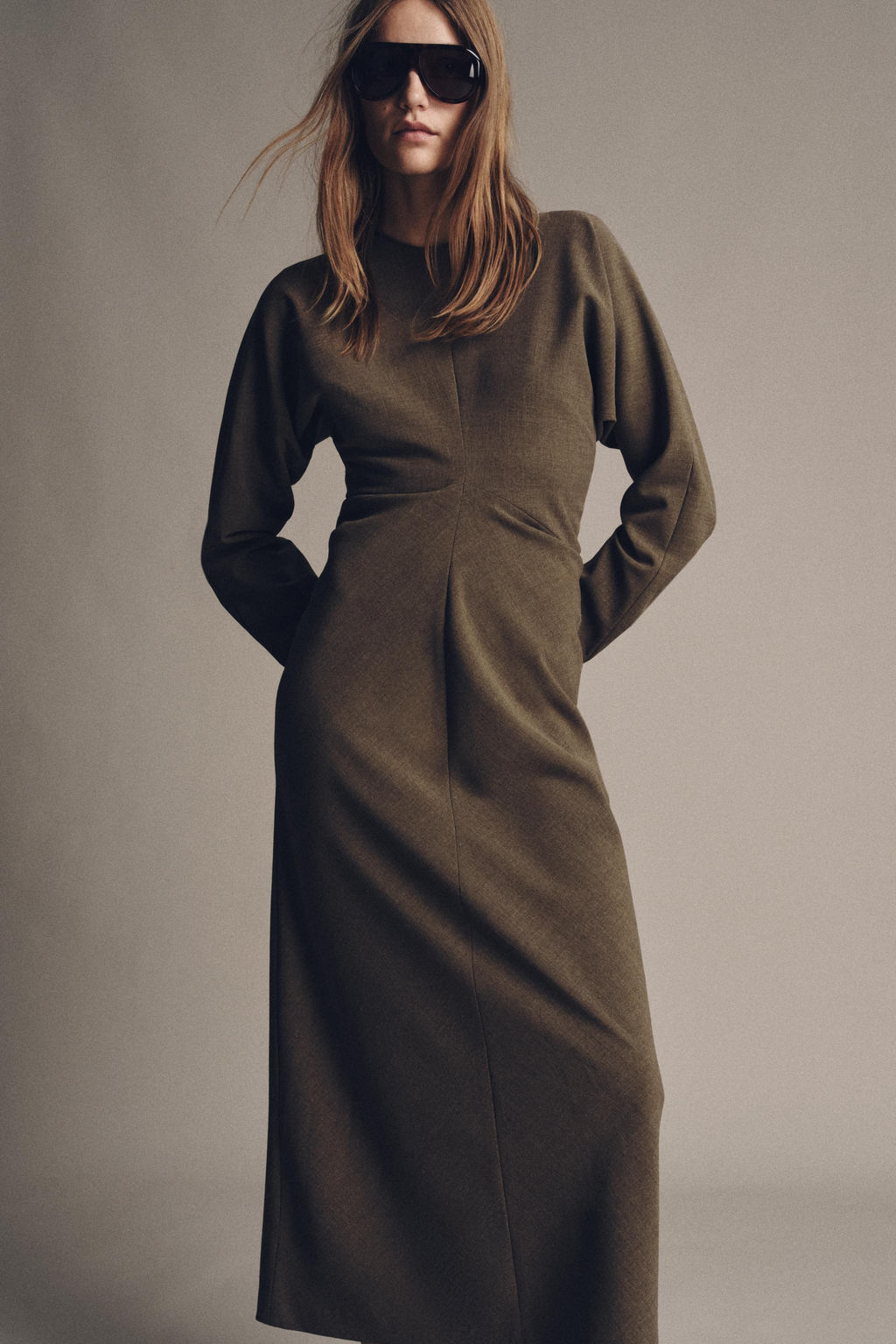 ZW COLLECTION DRAPED MIDI DRESS