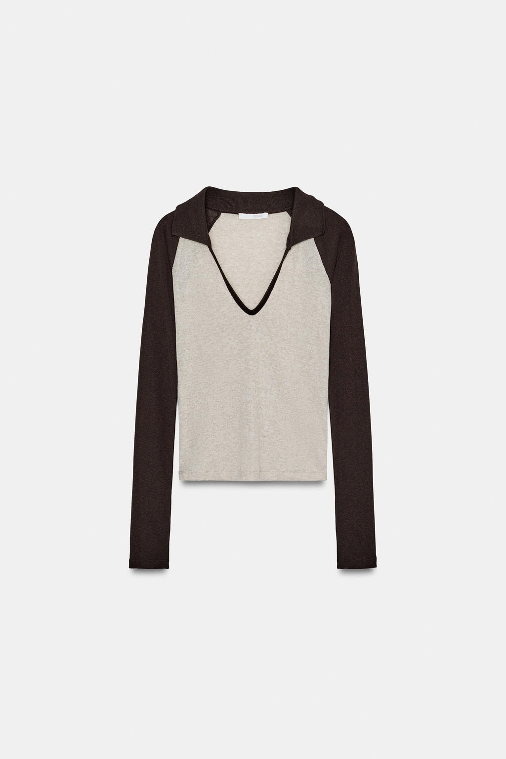 CONTRAST POLO COLLAR T-SHIRT - Zara фото 6