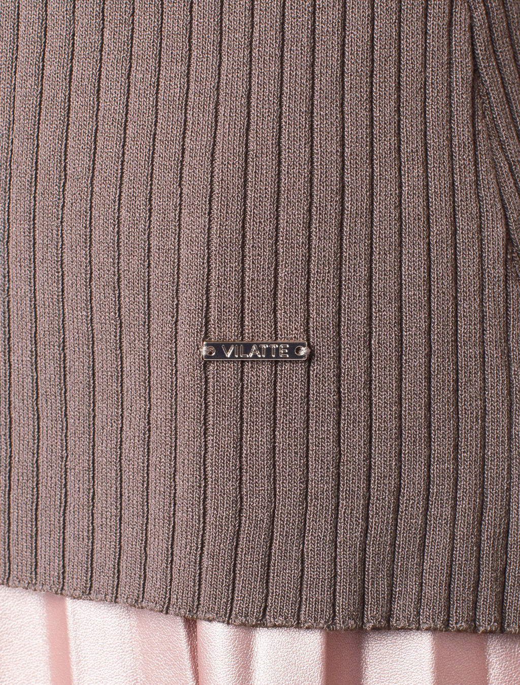 Джемпер Vilatte D39.337 из вискозы с нейлоном кофейный  фото 3