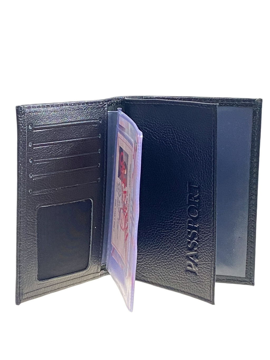 Обложка для паспорта и автодокументов из натуральной кожи, цвет черный - Greta фото 2