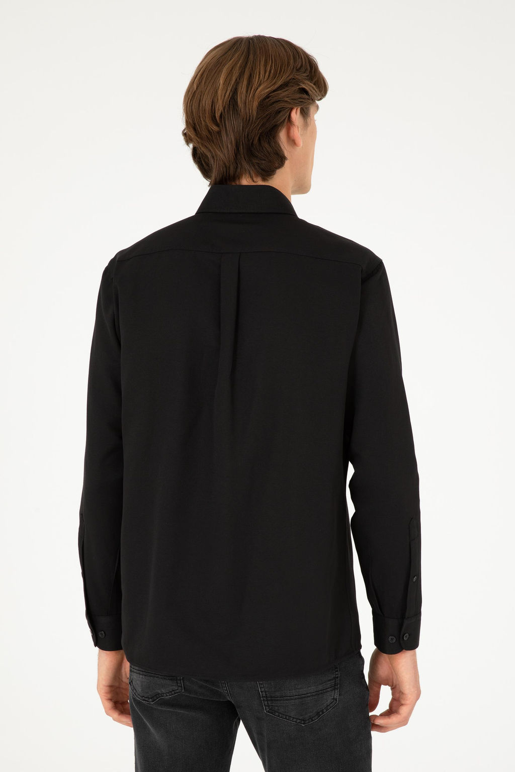 Мужская черная базовая рубашка с длинным рукавом - U.s. polo assn фото 5