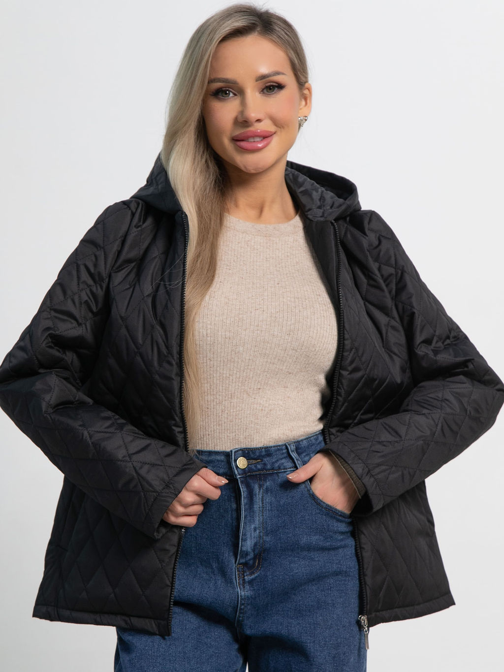 Куртка демисезонная стеганая (черная матовая) Б15194-25М - Lt collection фото 8