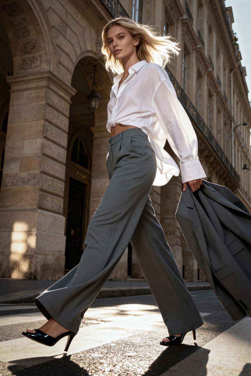 Indigo Yuksek Bel Wide Leg/Genis Paca Pilili Dokuma Kumas Pantolon TWOAW21PL0076