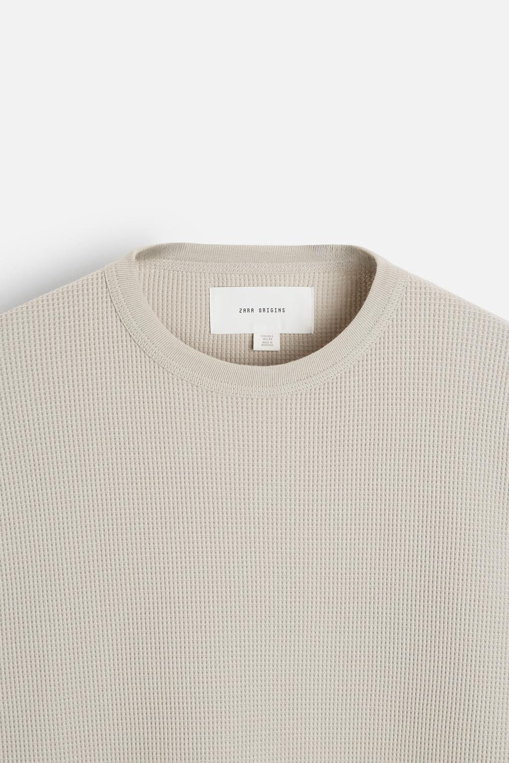 T-SHIRT IN CHECK TEXTURE - Zara фото 24