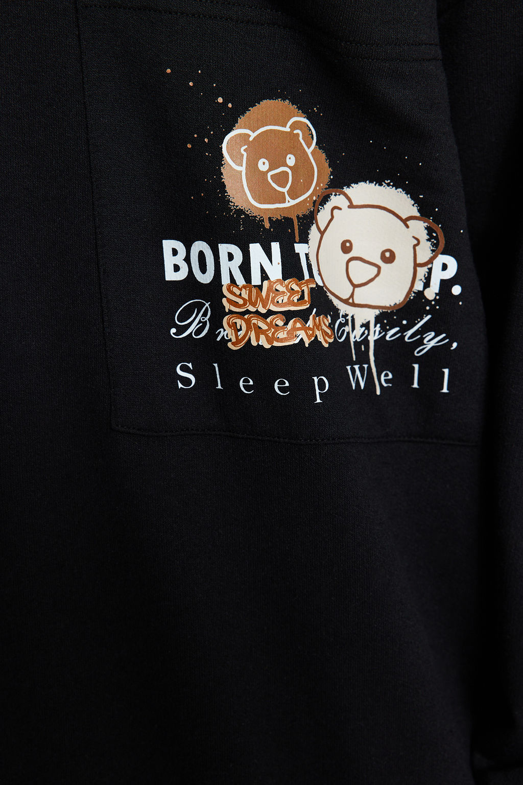 TRENDYOL MAN Siyah Regular Fit Bask?l? Orme Pijama Tak?m? TMNAW24PT00045 - Trendyolmilla фото 3