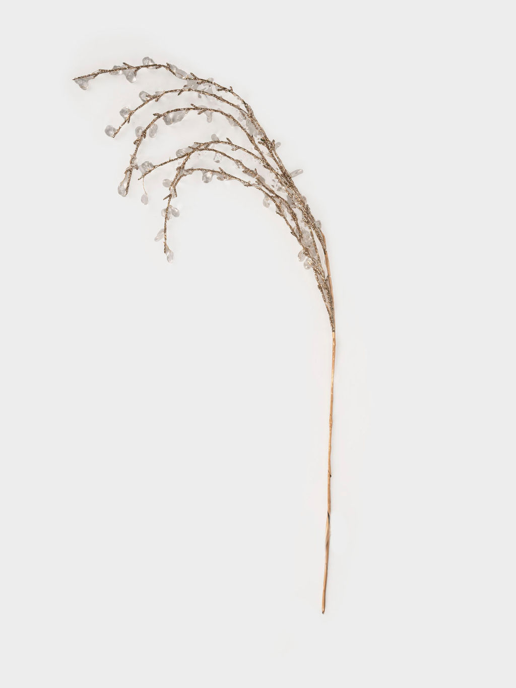Ветка декоративная, 94 см, акрил/бумага, золотистая, Кристальная ива, Event
