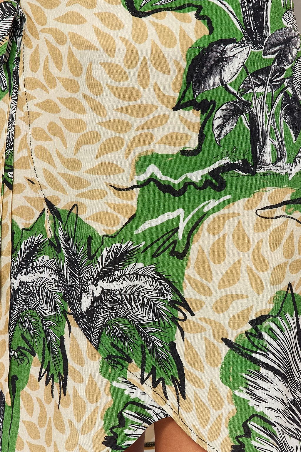 TRENDYOLMILLA Tropikal Desenli Mini Dokuma Baglamal? Plaj Etegi TBESS23ET00022 фото 4