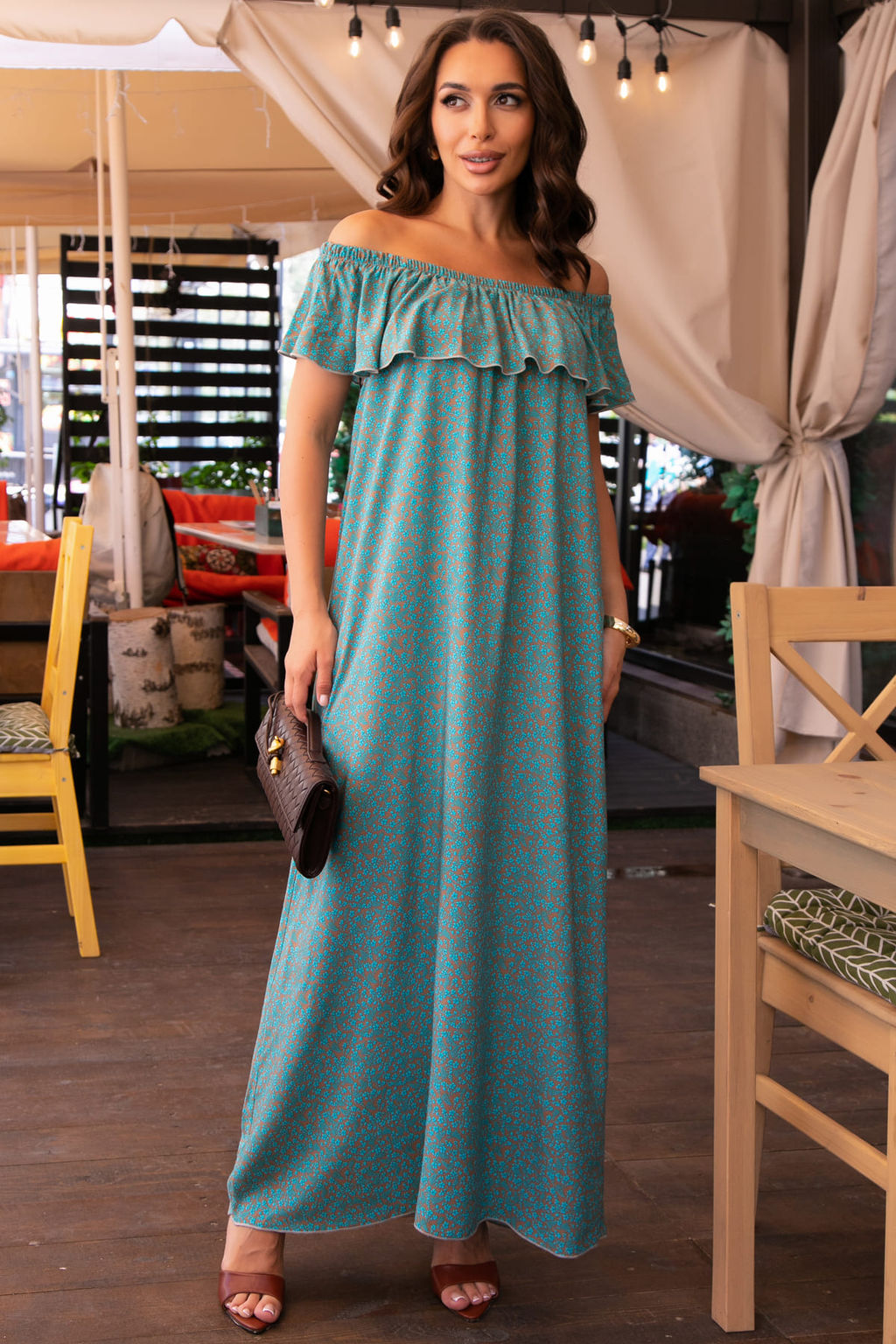Платье Элинор макси (серо-голубое) П15798-12М - Lt collection фото 8