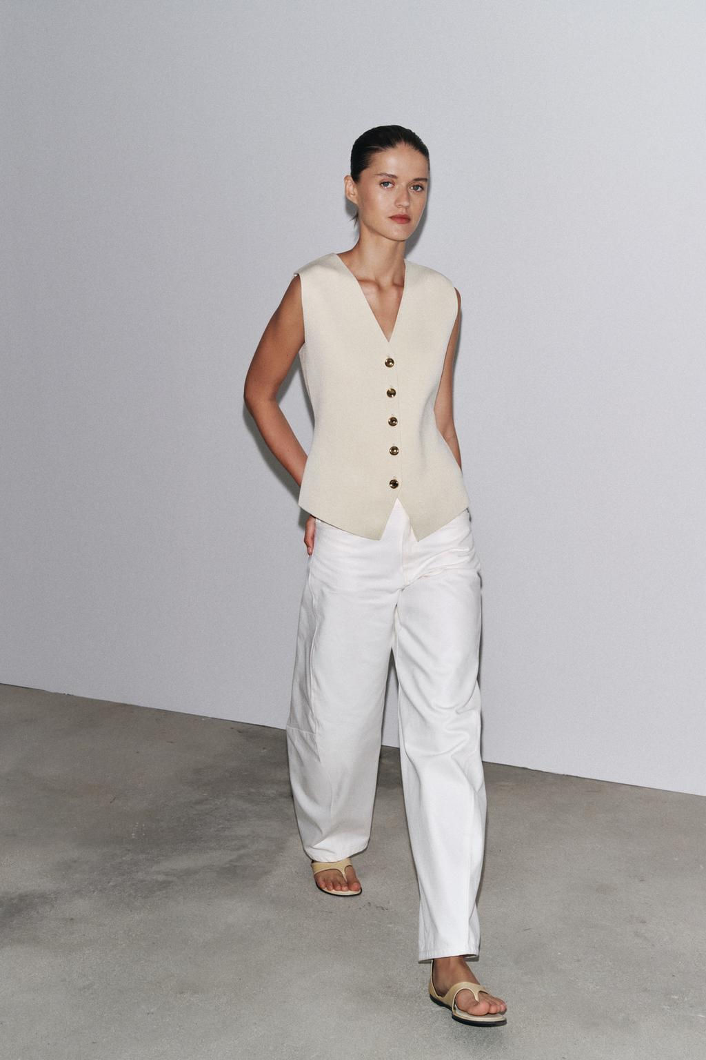 PLAIN KNIT WAISTCOAT TOP - Zara фото 5