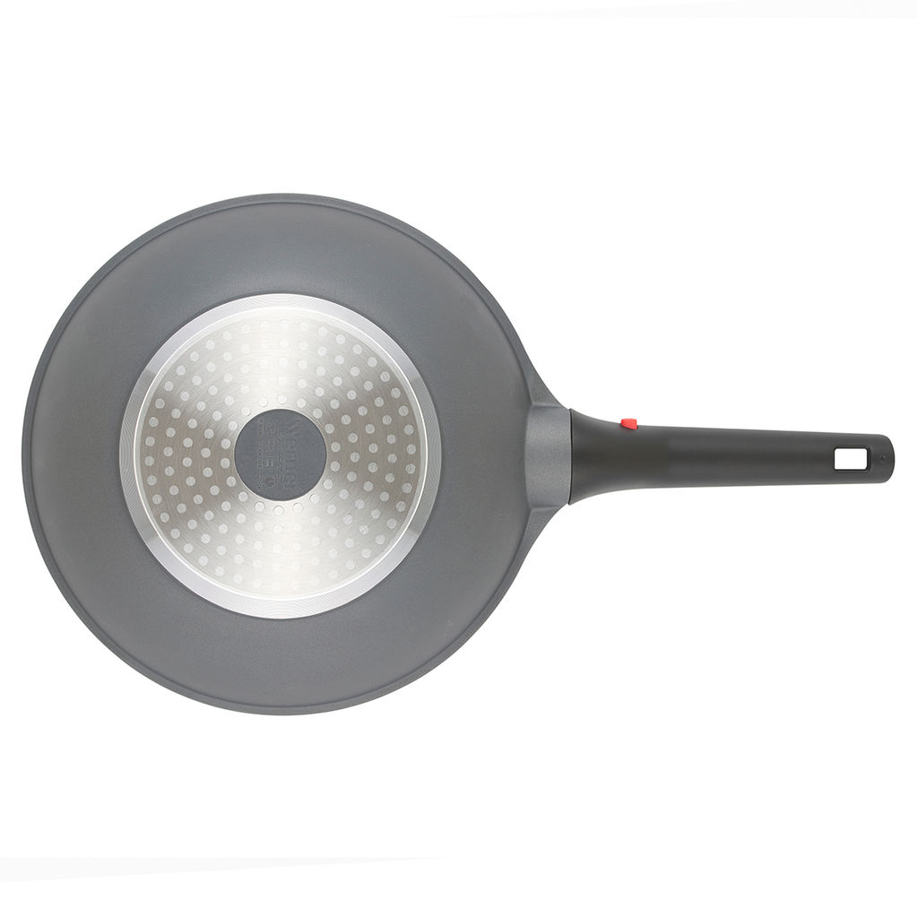 50320 WERNER Сковорода-вок Marseille 28,0х8,0 см из литого алюминия с трехслойным антипригарным мраморным покрытием Pfluon Marble, cо съемной бакелитовой ручкой, для всех видов плит, включая индукционные. Толщина дна: 4,5 мм, толщина стенок: 2,0 мм.  фото 7