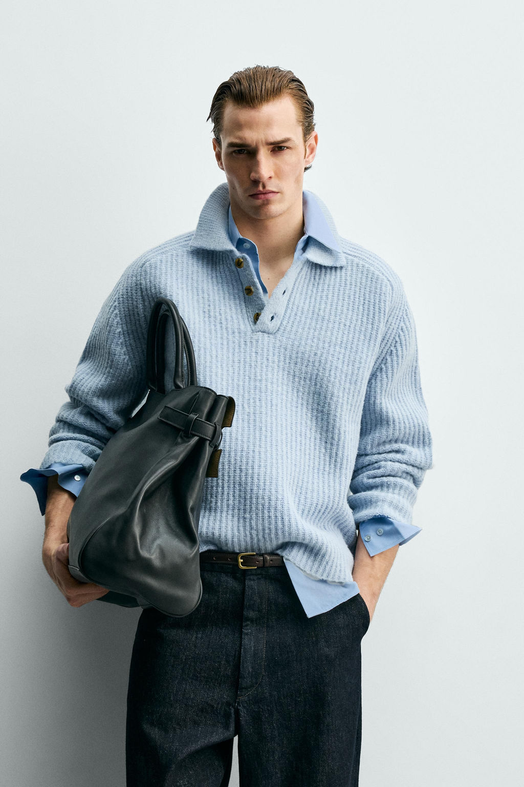 PURL KNIT WOOL BLEND POLO SHIRT - Zara фото 2
