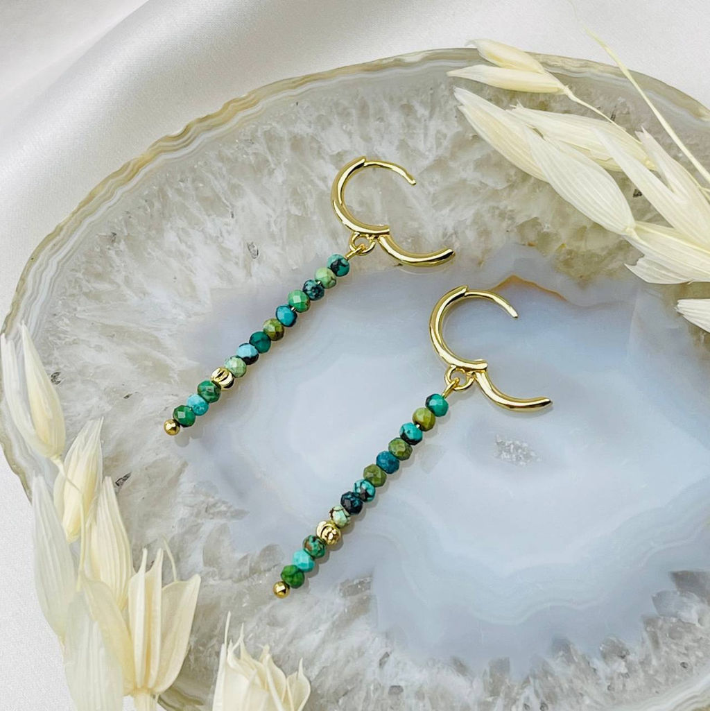 Серьги длинные из Бирюзы