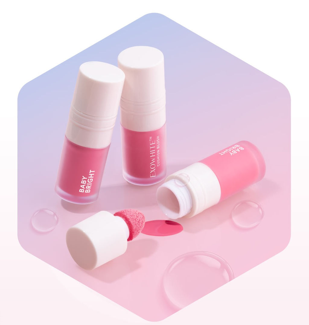 Многофункциональные румяна-кушон Exowhite Нежно Коралловый №05 BABY BRIGHT 4 мл  фото 2