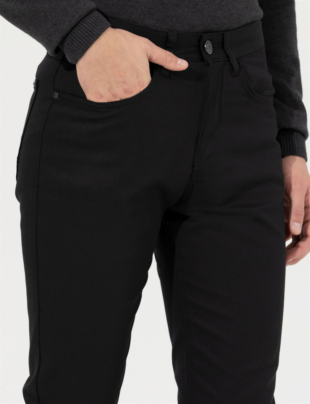 Siyah Slim Fit Kanvas Pantolon - Pierre cardin фото 5