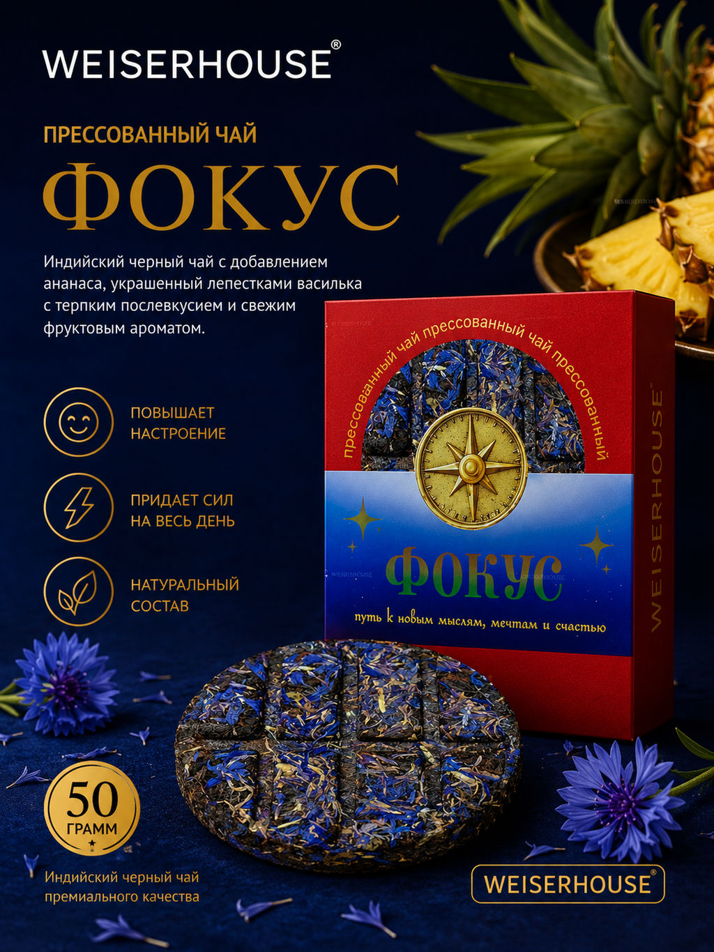Фокус, блин 50 гр. Прессованный чай WEISERHOUSE Чайное состояние