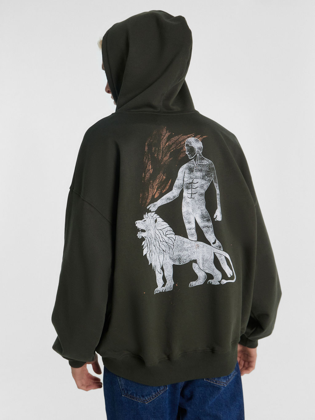 ХУДИ МУЖСКОЕ т.хаки +печать 121878