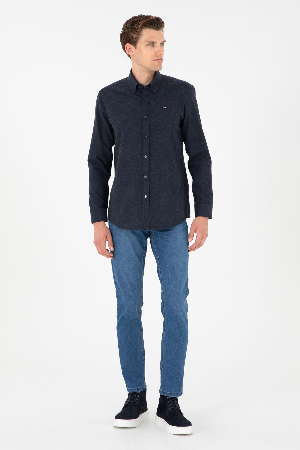 Джинсы Slim Fit синие из хлопка