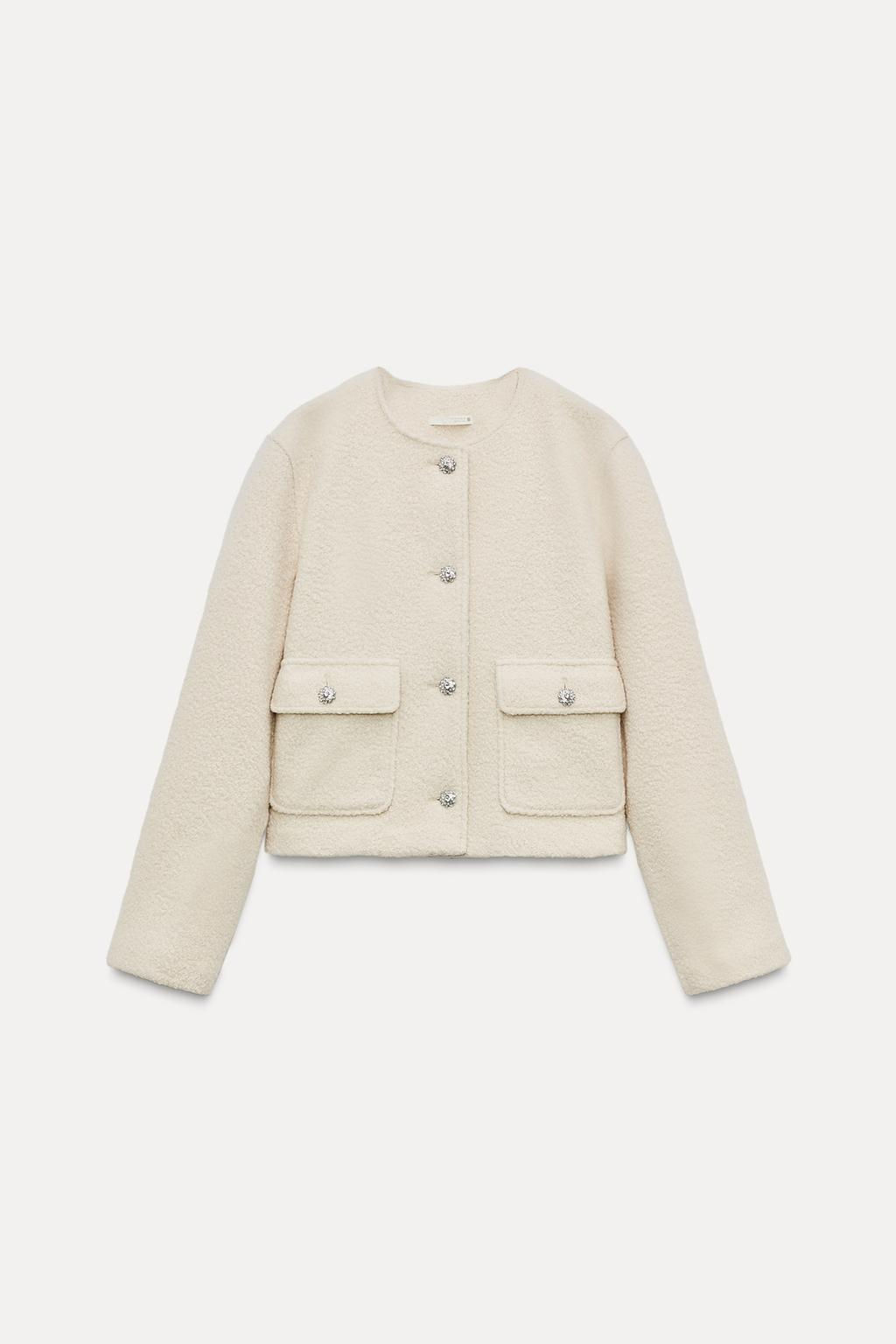 BOUCLE BUTTON JACKET - Zara фото 5