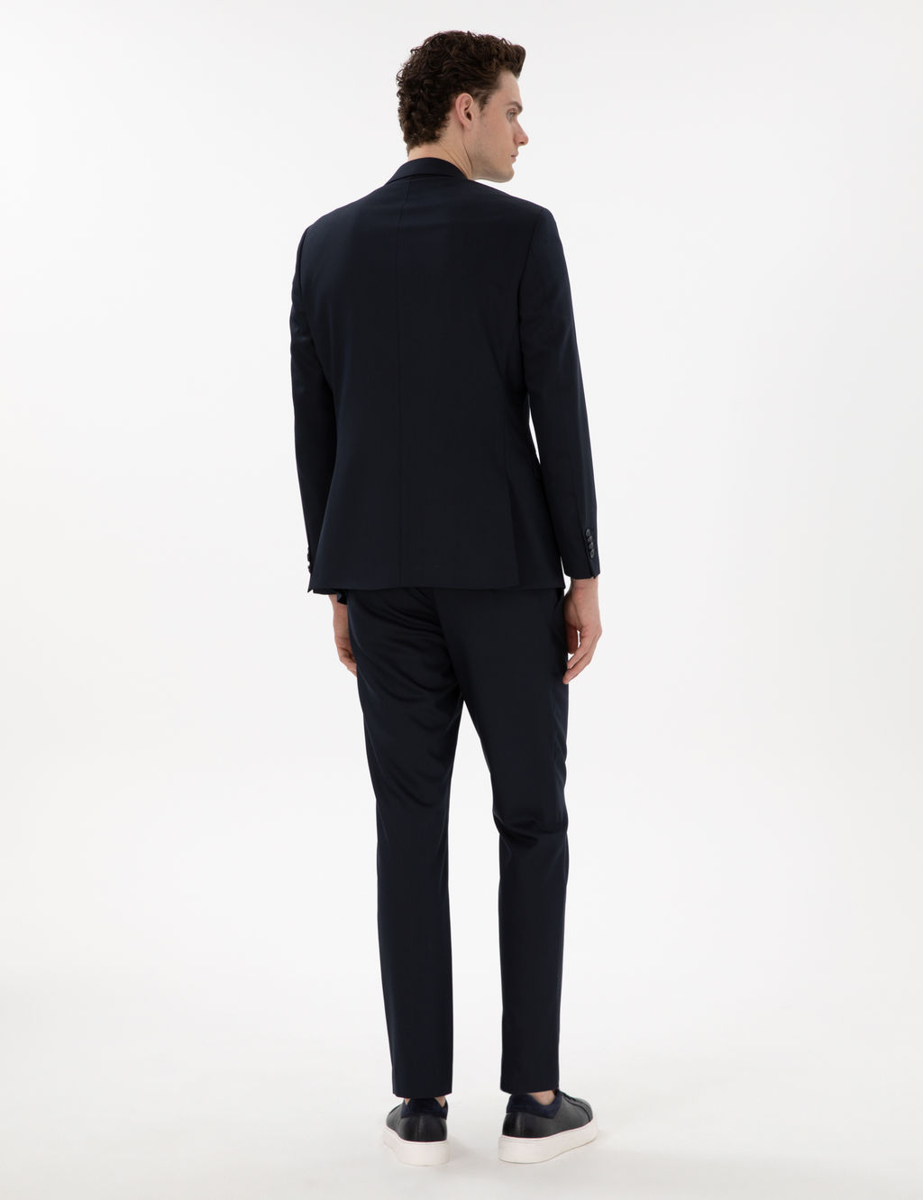 Lacivert Slim Fit Tak_m Elbise