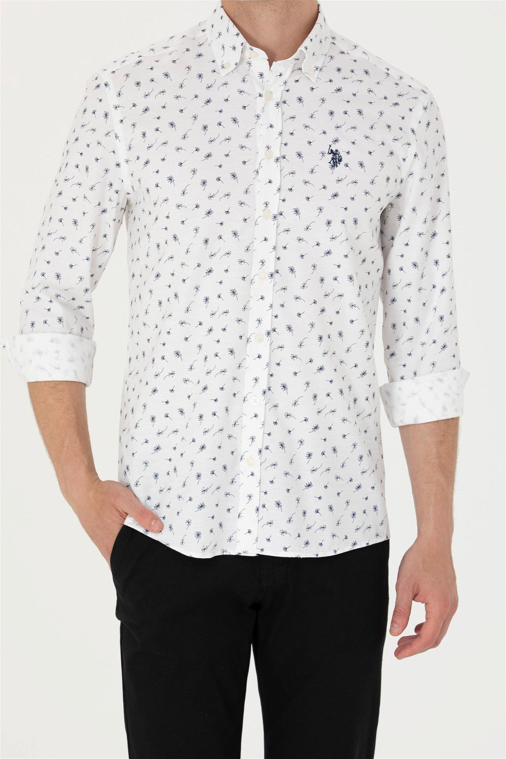 U. S. Polo Assn Мужская белая рубашка с длинным рукавом - U.s. polo assn фото 13