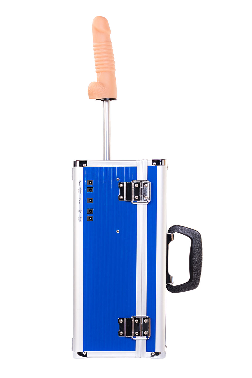 Секс-машина Diva Fuck Box, c двумя насадками, металл, синяя, 39 см  фото 6