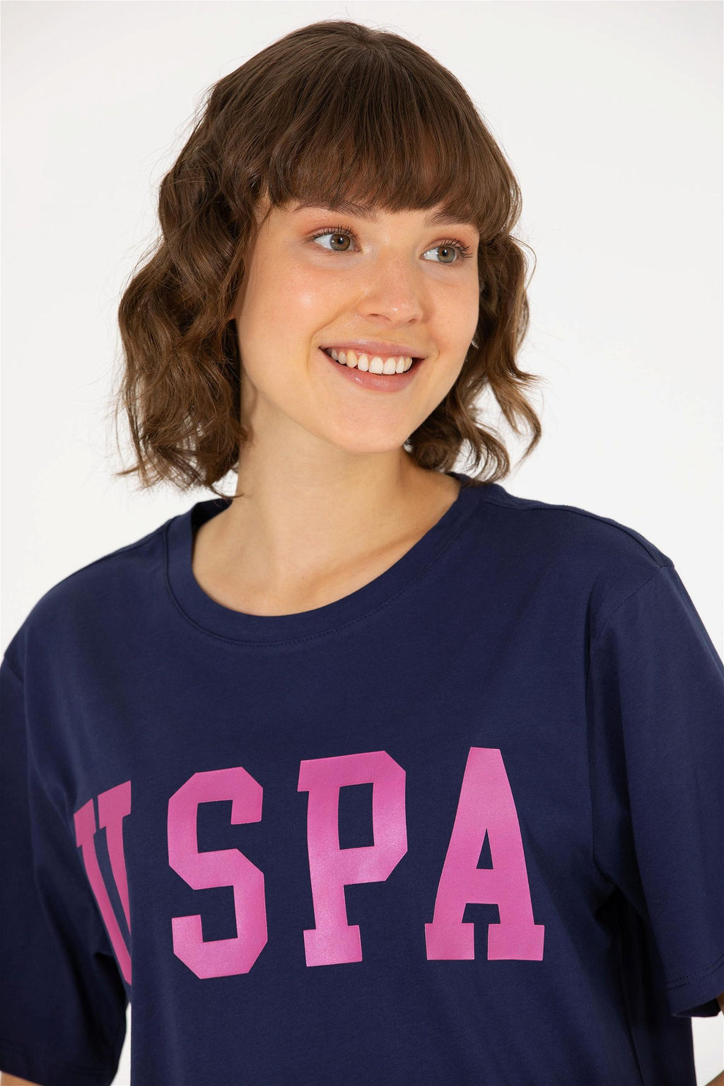 Женская базовая футболка темно-синего цвета с круглым вырезом Неожиданная скидка в корзине - U.s. polo assn фото 3