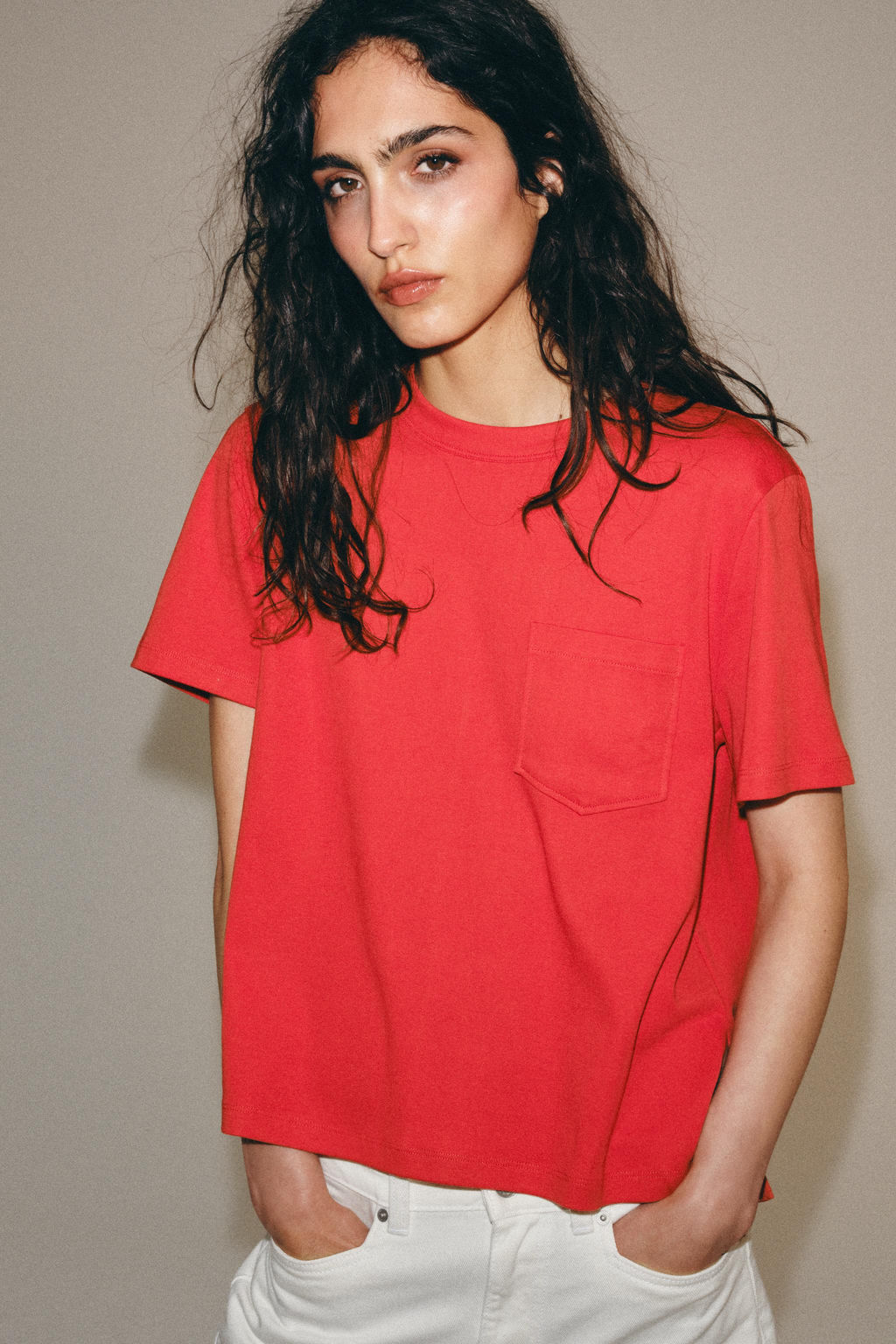 CAMISETA INTERLOCK BOLSILLO / Coral - Zara фото 4