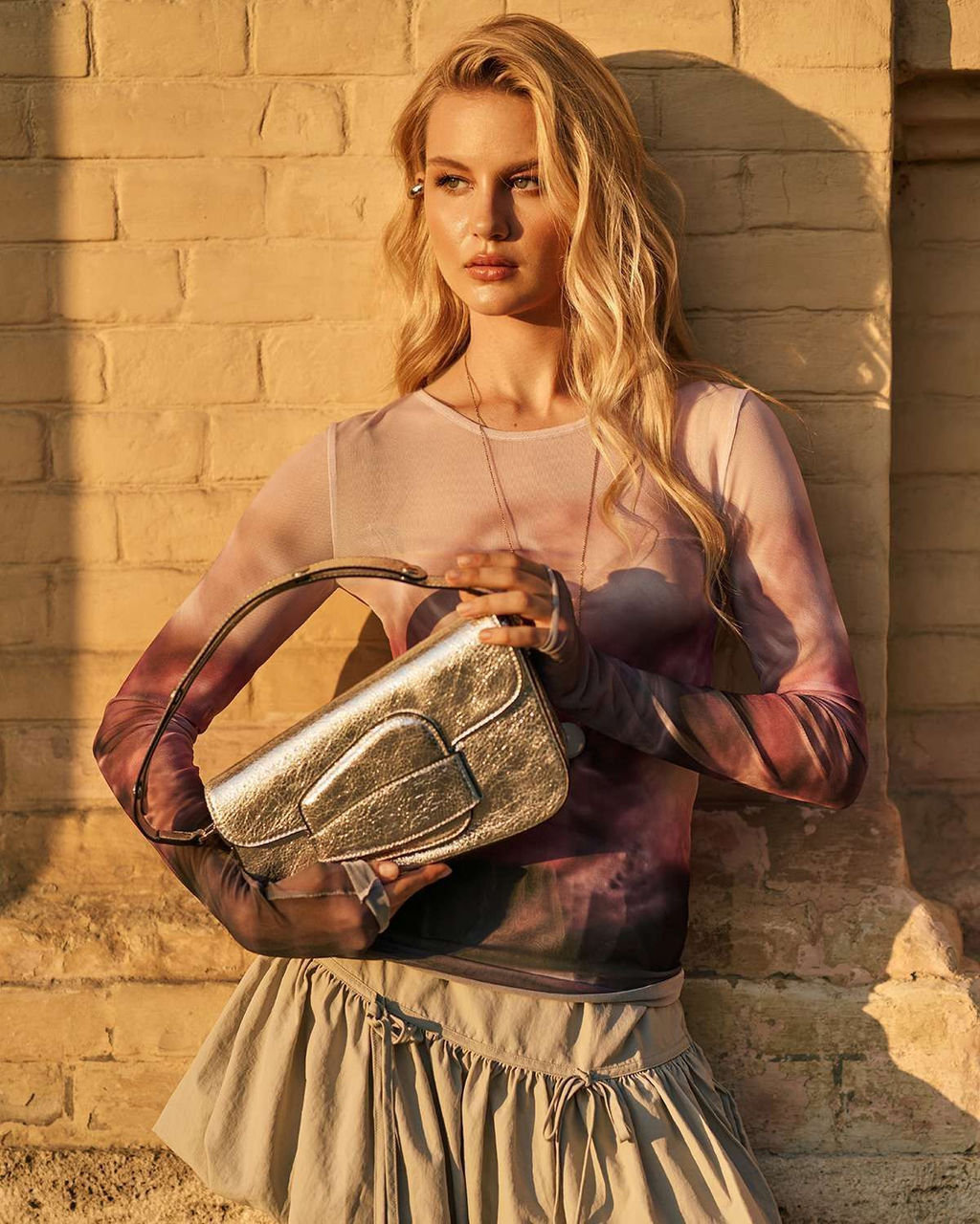 Лонгслив из сетки с принтом 457.4.14