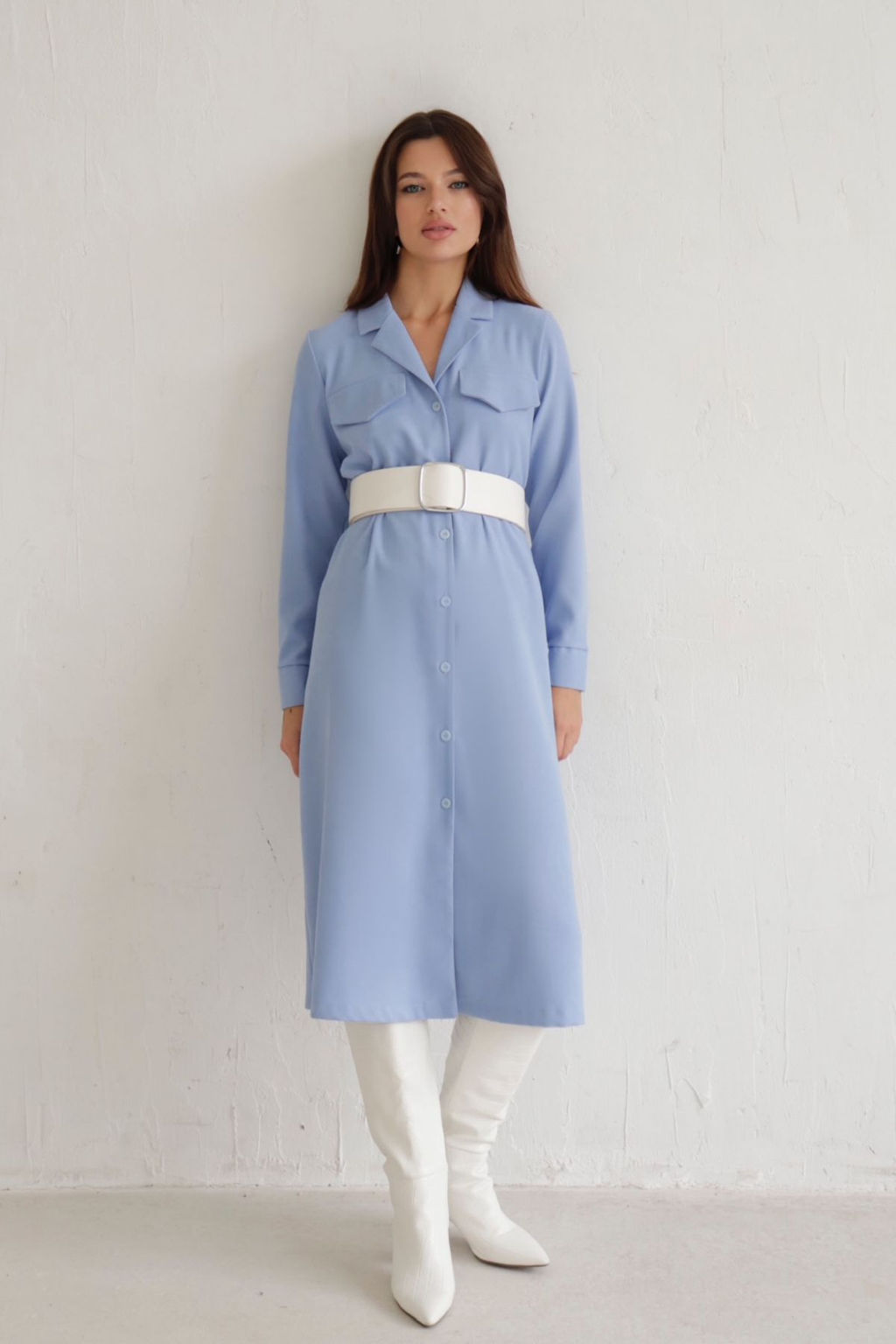 Платье-рубашка с английским воротником - Martichelli фото 264