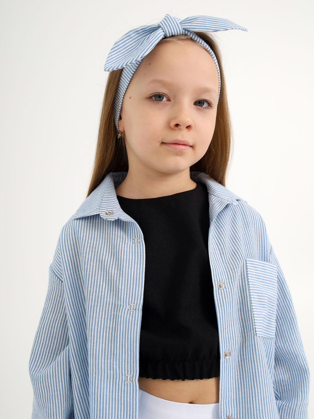 Рубашка-хенли Лен, голубой меланж - Inzibe фото 40