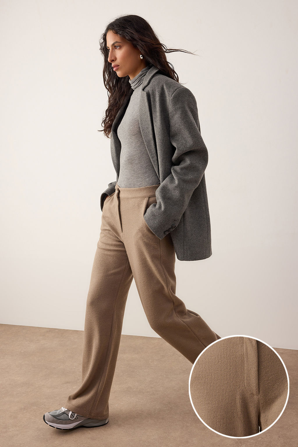 Vizon Wide Leg Kadife C?tc?tl? Esnek Orme Pantolon TWOAW26PL00114