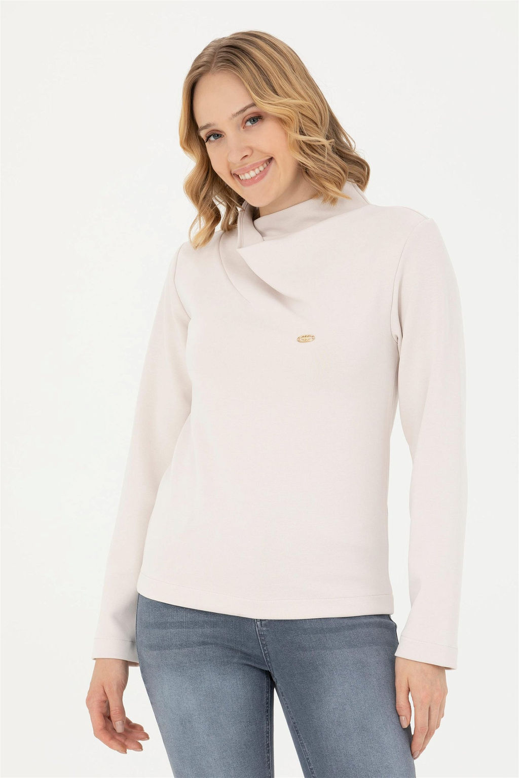 Женский свитшот с воротником-стойкой и камнем - U.s. polo assn фото 10