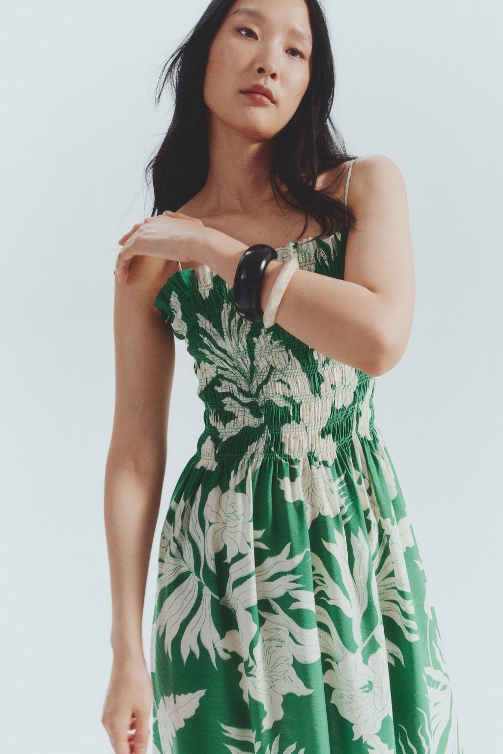 Vestido de tirantes con cuerpo nido de abeja - H&m фото 5