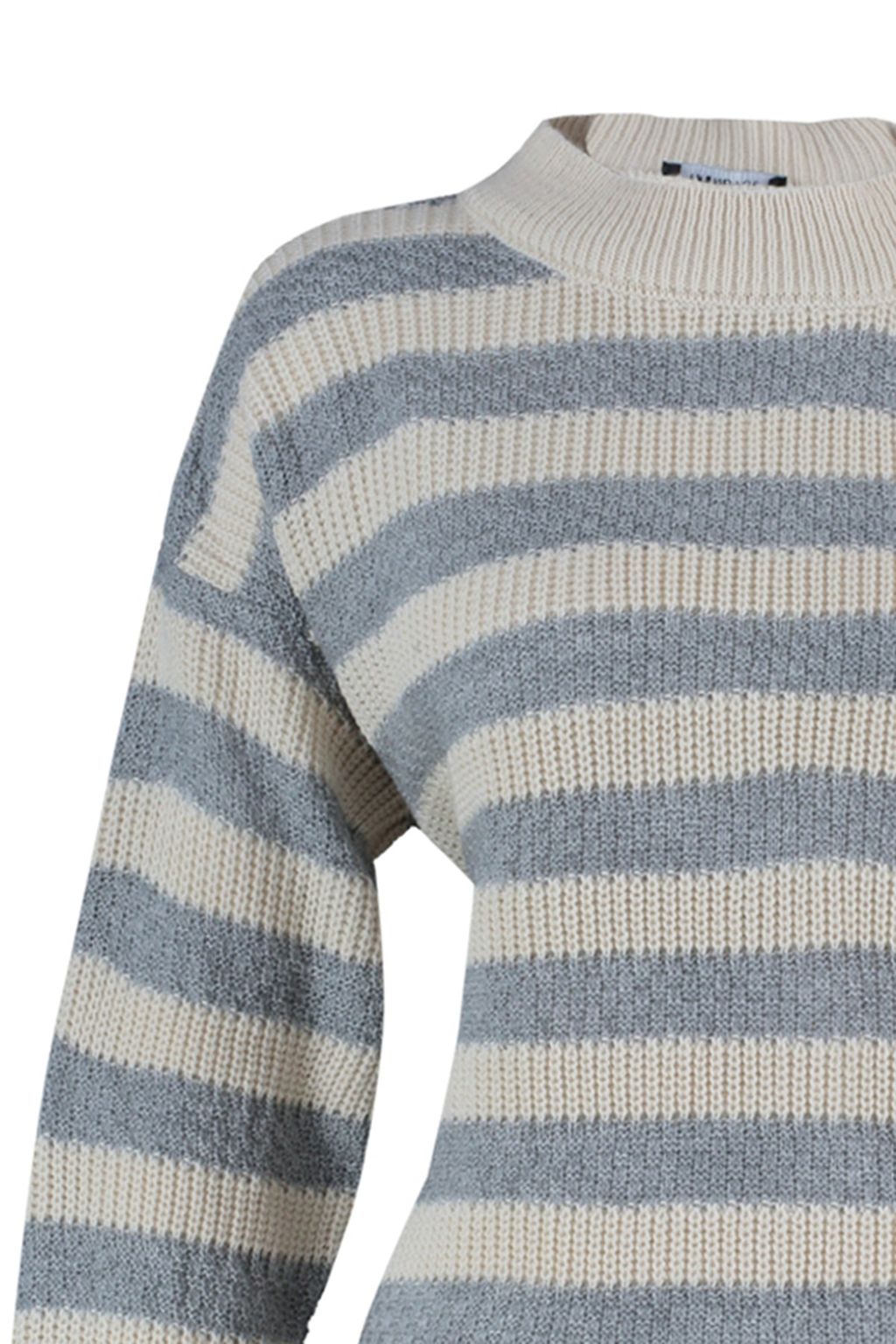 Ekru Genis Kal?p Cizgili Triko Kazak TWOAW23KZ00516 - Trendyolmilla фото 8