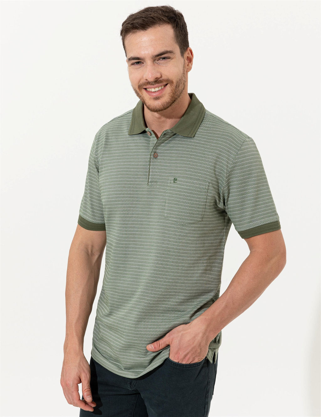 Haki Regular Fit Polo Yaka Ti__rt