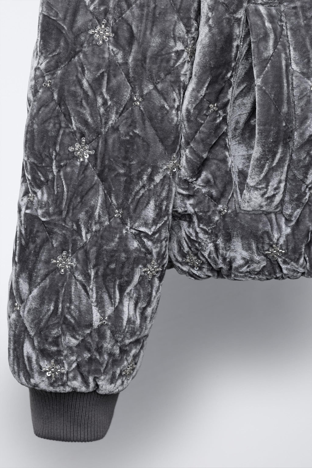 JEWEL VELVET BOMBER JACKET - Zara фото 6