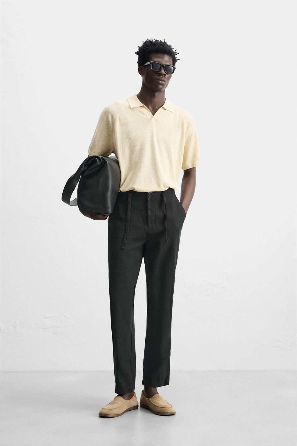 LINEN BLEND TROUSERS - Zara фото 19